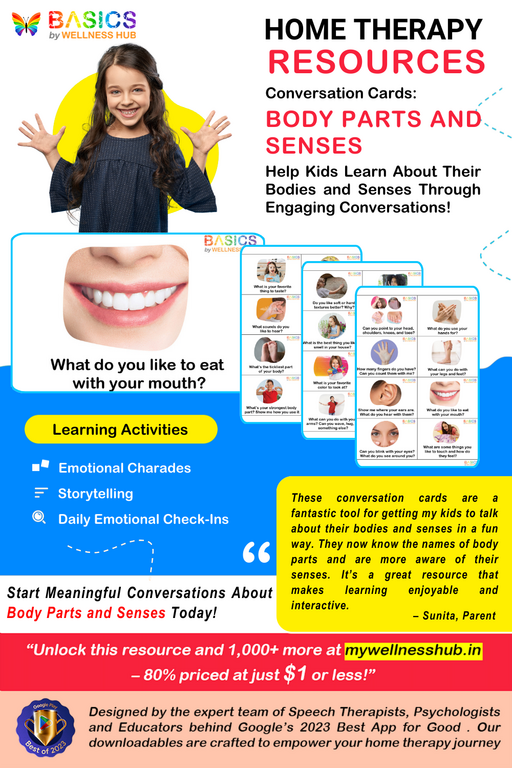 home therapy resources - body parts and sensory